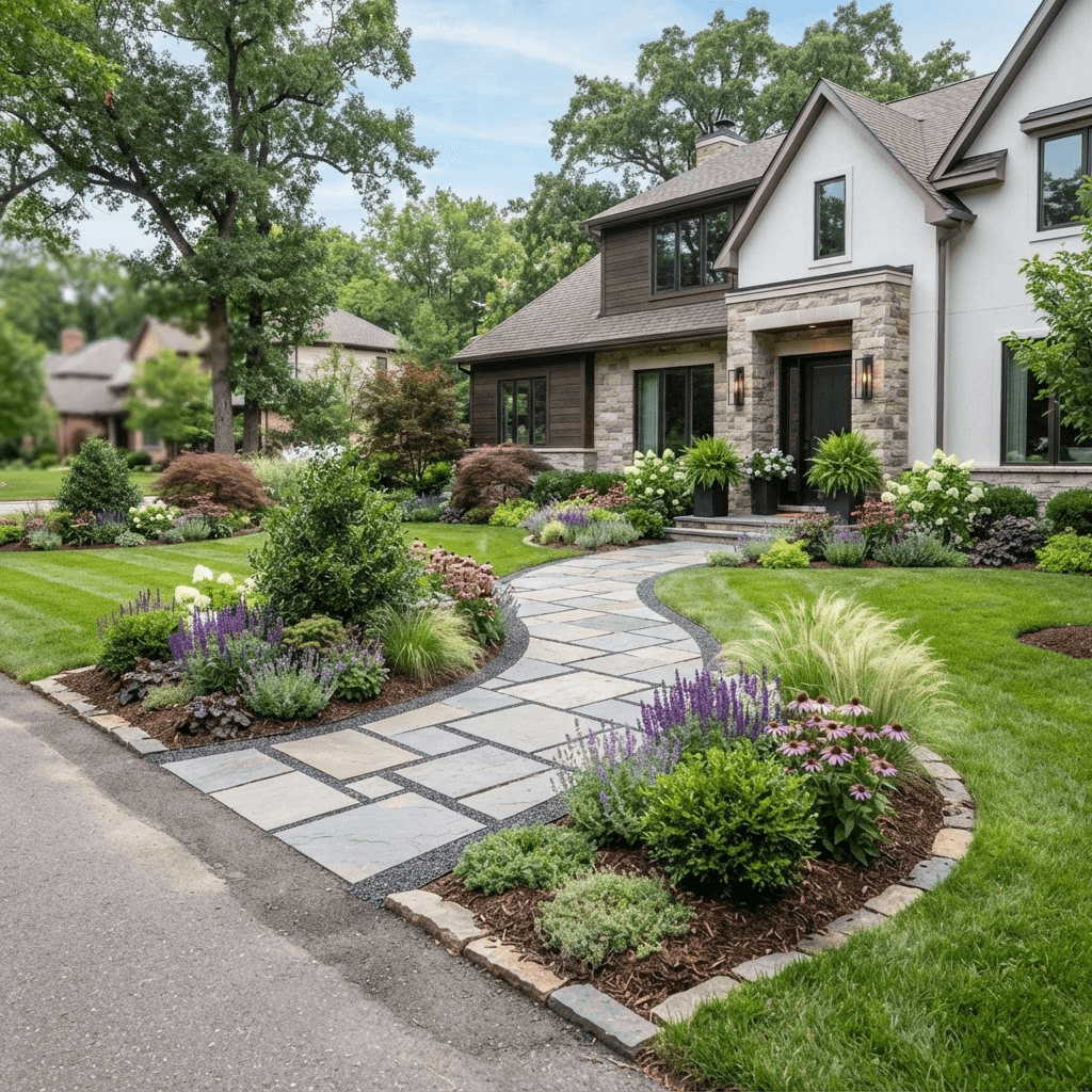 Sample landscaping portfolio displayed on mobile